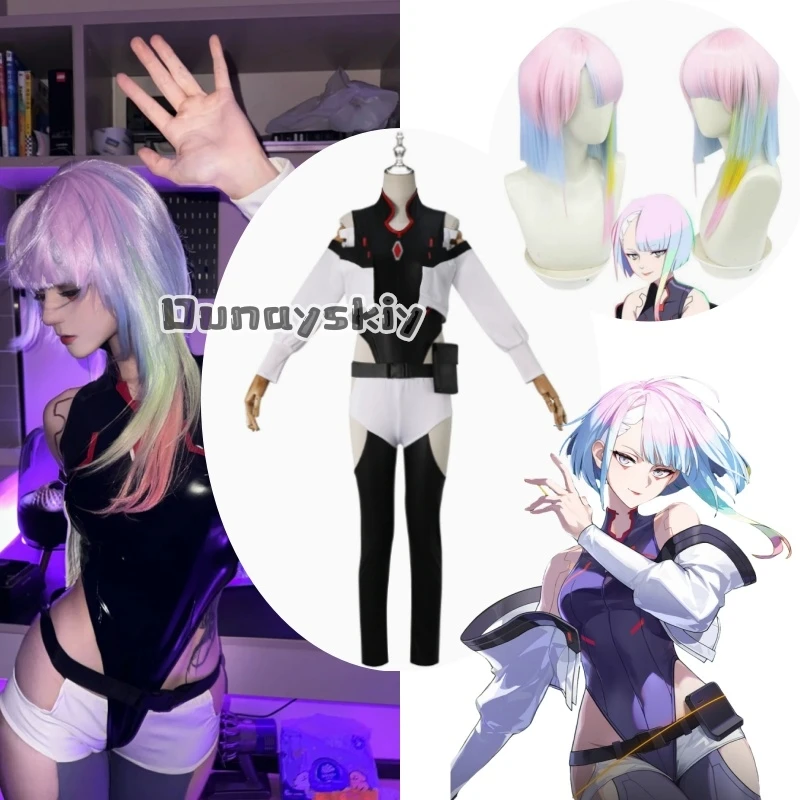 

Lucy Cosplay Costume Game Wuthering Cyber Waves Anime Sexy Women Bodysuit Jumpsuit Lucy Wig Role Play Uniform Halloween Clothes