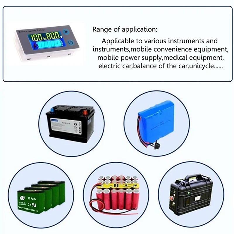 JS-C33 universel 10-100V voltmètre numérique testeur de tension moniteur LCD voiture acide plomb batterie au lithium indicateur de capacité