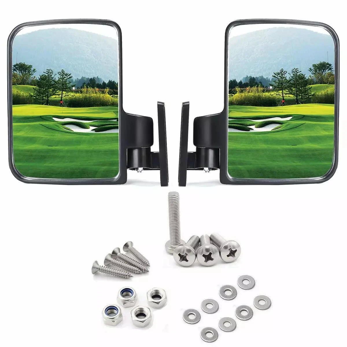 

1 Pair (2 PCS) Golf Cart Side Mirrors Rear View Mirror for EZGO Yamaha Club Car EZGO Cushman