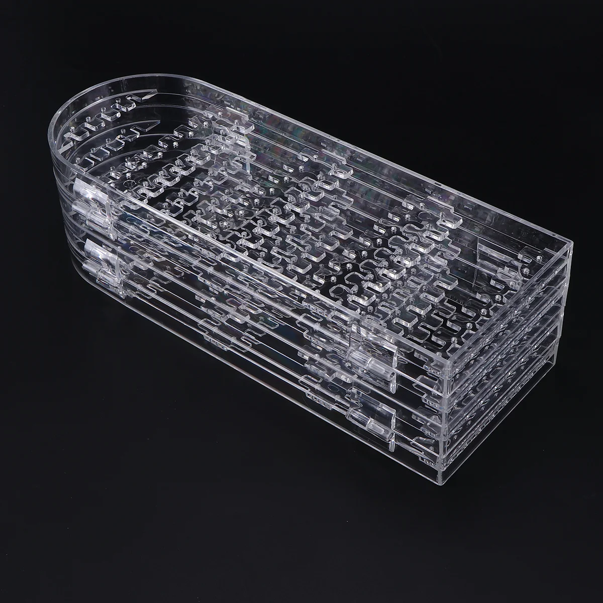 1 قطعة رف مجوهرات على شكل باب قابل للطي 5 طبقات من الأكريليك حامل منظم لخواتم أقراط حامل مجوهرات