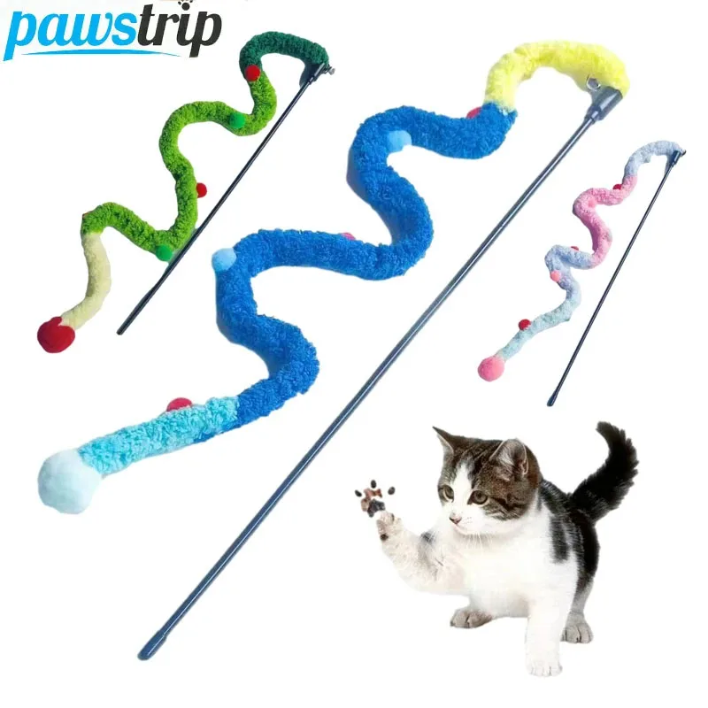 Brinquedos interativos engraçados do gato, Gatinho jogando brinquedos, Hairball, Teaser Wand para gatos, Pet Acessórios