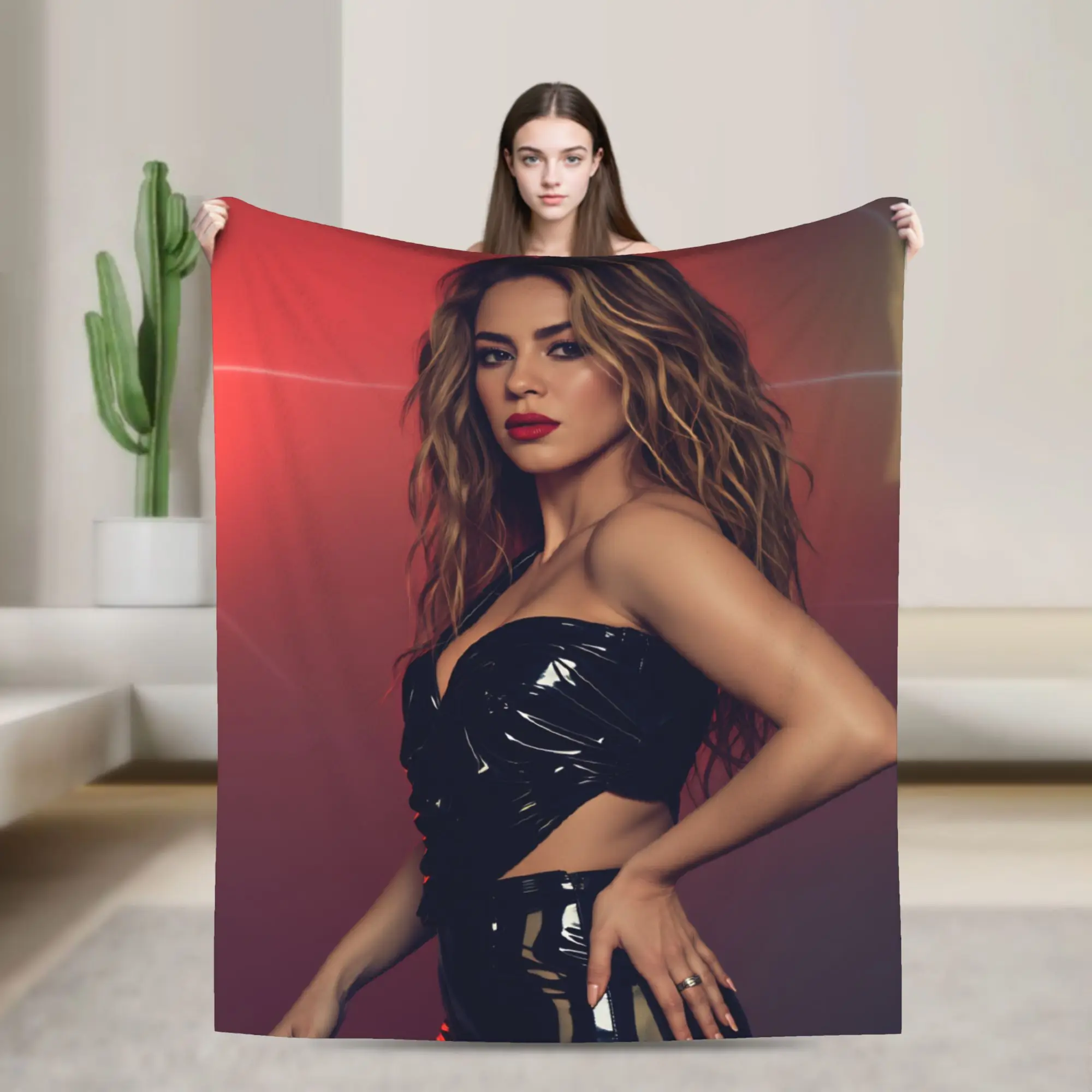 Shakira Blankets Singer Pop Super Warm Street Trend Plush Throw Blanket For Couch Chair Sofa Bed Travel Flannel Bedspread Bed