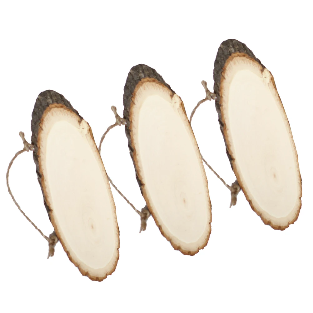 

3 Pcs Round Wooden Slices for DIY Crafts Hand Painting Blank Wood Chip Decorations Holiday Ornaments Child Project Party