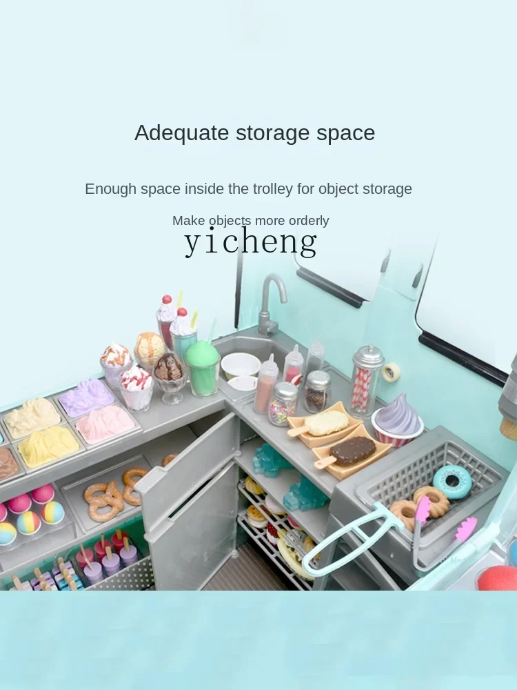 Tqh Ice Cream Car Children Play House Simulation Toy Girl Ice Cream Early Childhood Education Birthday Gift