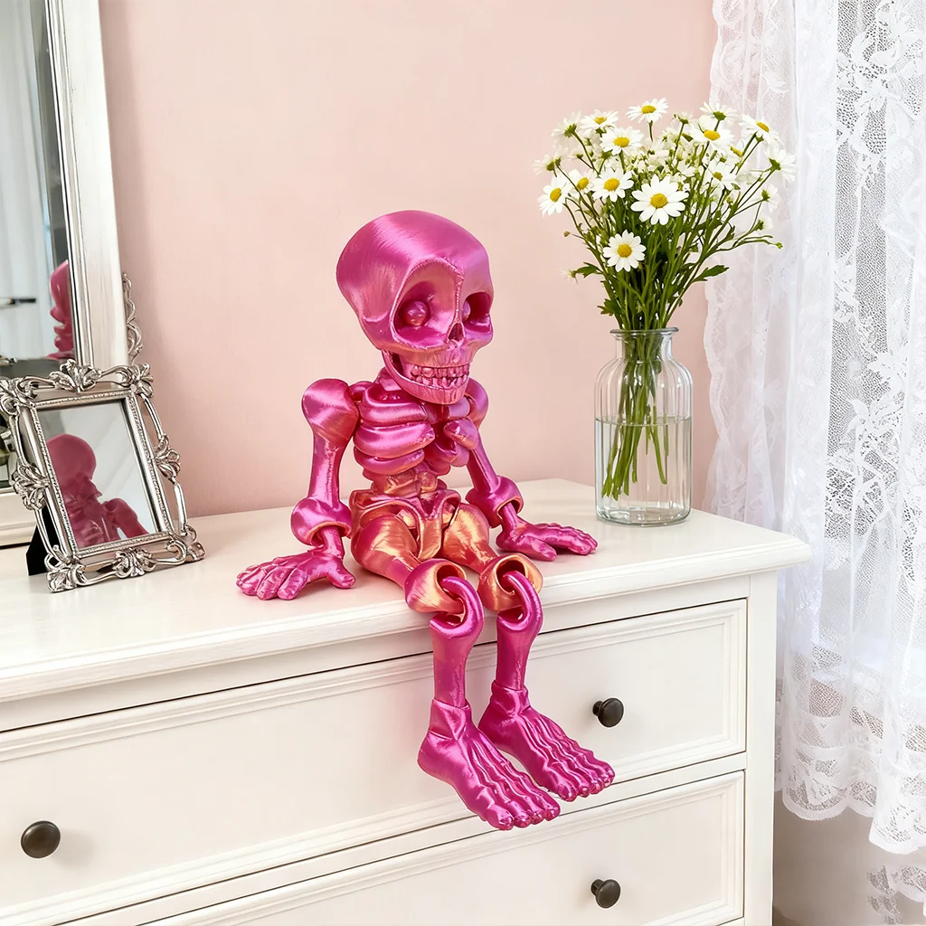 3D-gedruckte Totenkopf-Statue, einzigartige Tischdekoration & Sammlerstück, Halloween-Deko, Weihnachts-Actionfiguren, 30cm/11,81 Zoll – Detail 11