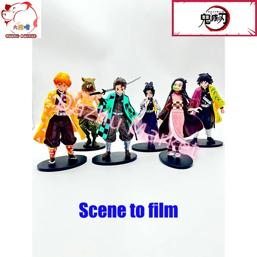 

Genuine Demon Slayer Figures All Set Anime Tanjiro Kamado Nezuko Zenitsu Inosuke Collection Model Desktop Decorate Kids Toy Gift