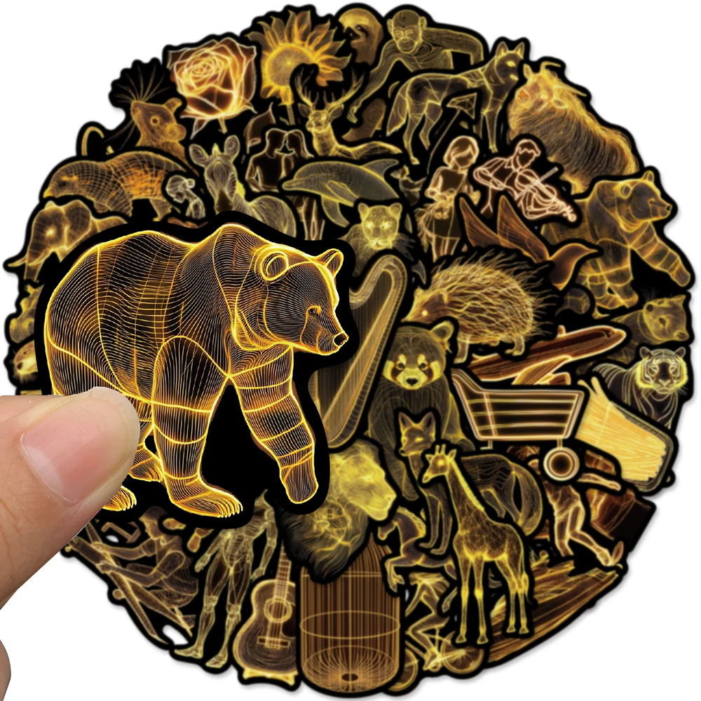 5 zestawów zabawnych naklejek w stylu kreskówkowym z żółtymi zwierzętami, estetyczne, wodoodporne, do graffiti, na bagaż, gitarę, laptopa, telefon.