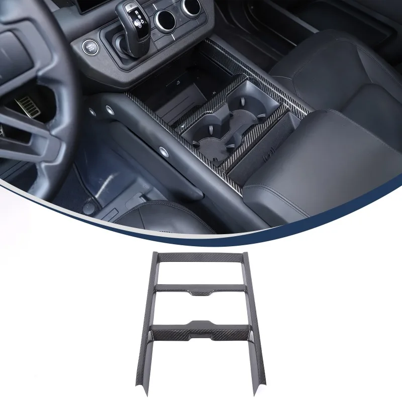 

Real Carbon Fiber For Land Rover Defender 2025+ Center Console Gear Shift Panel Trim Cover Sticker Car Interior Accessories