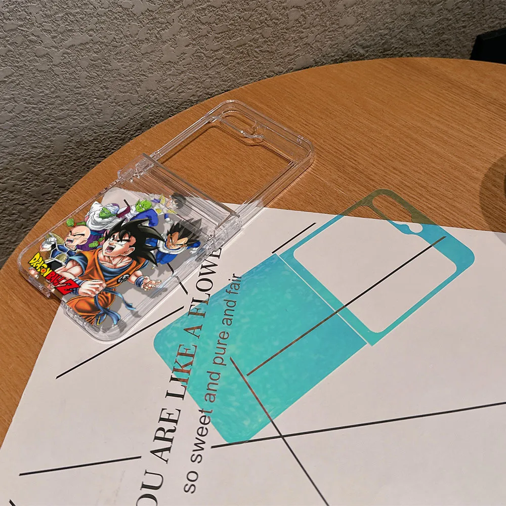 Fashion Japan Anime Dragon Ball Goku Saiyan Transparent Phone Case For Samsung Galaxy Z Flip 7 6 5 4 3 Hard TPU Cover view 4