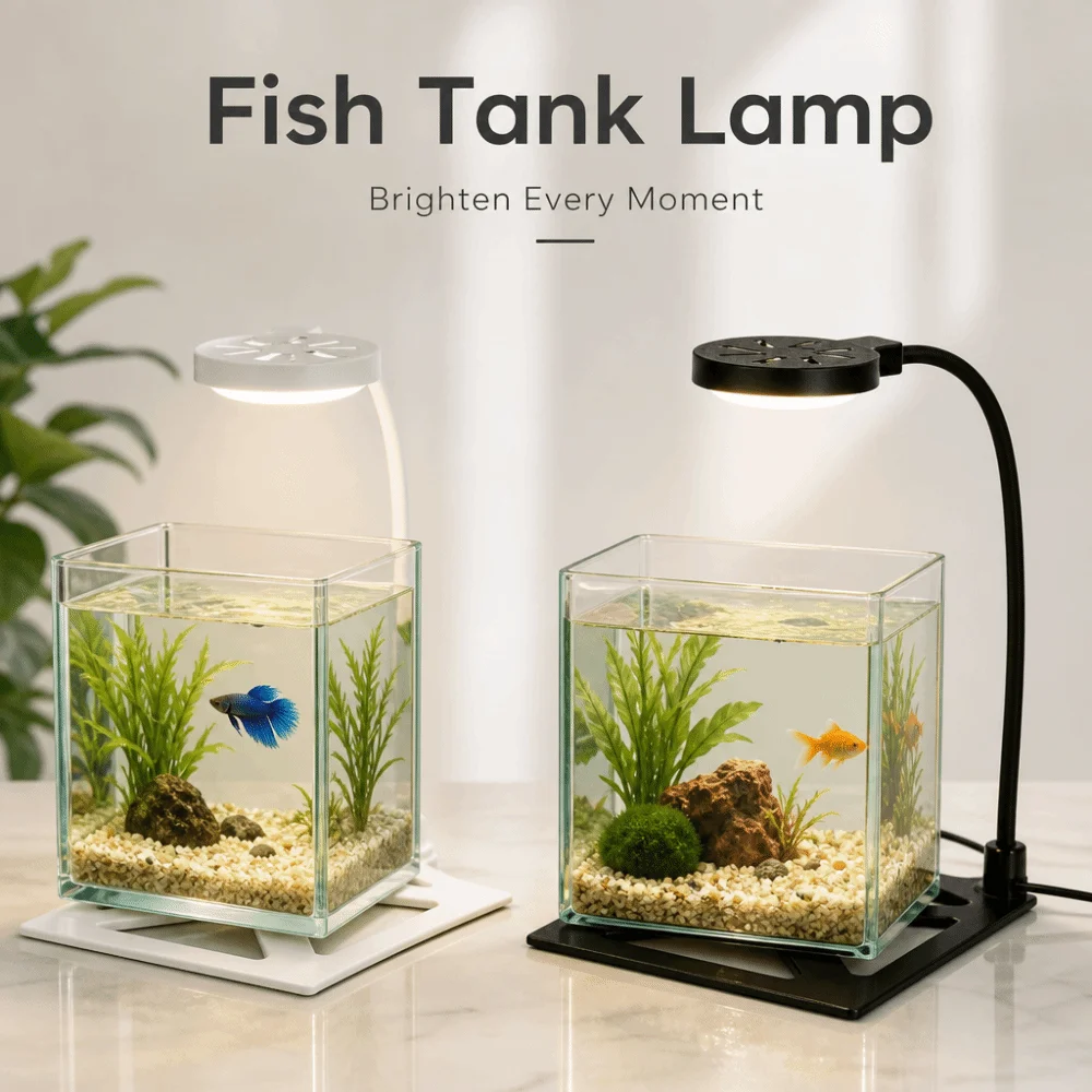 Practical Rotation Fish Tank Lamp Energy Saving 3W Clip-on Aquarium Lamp Waterproof with Base Plants Grow Lamp Home Decorations
