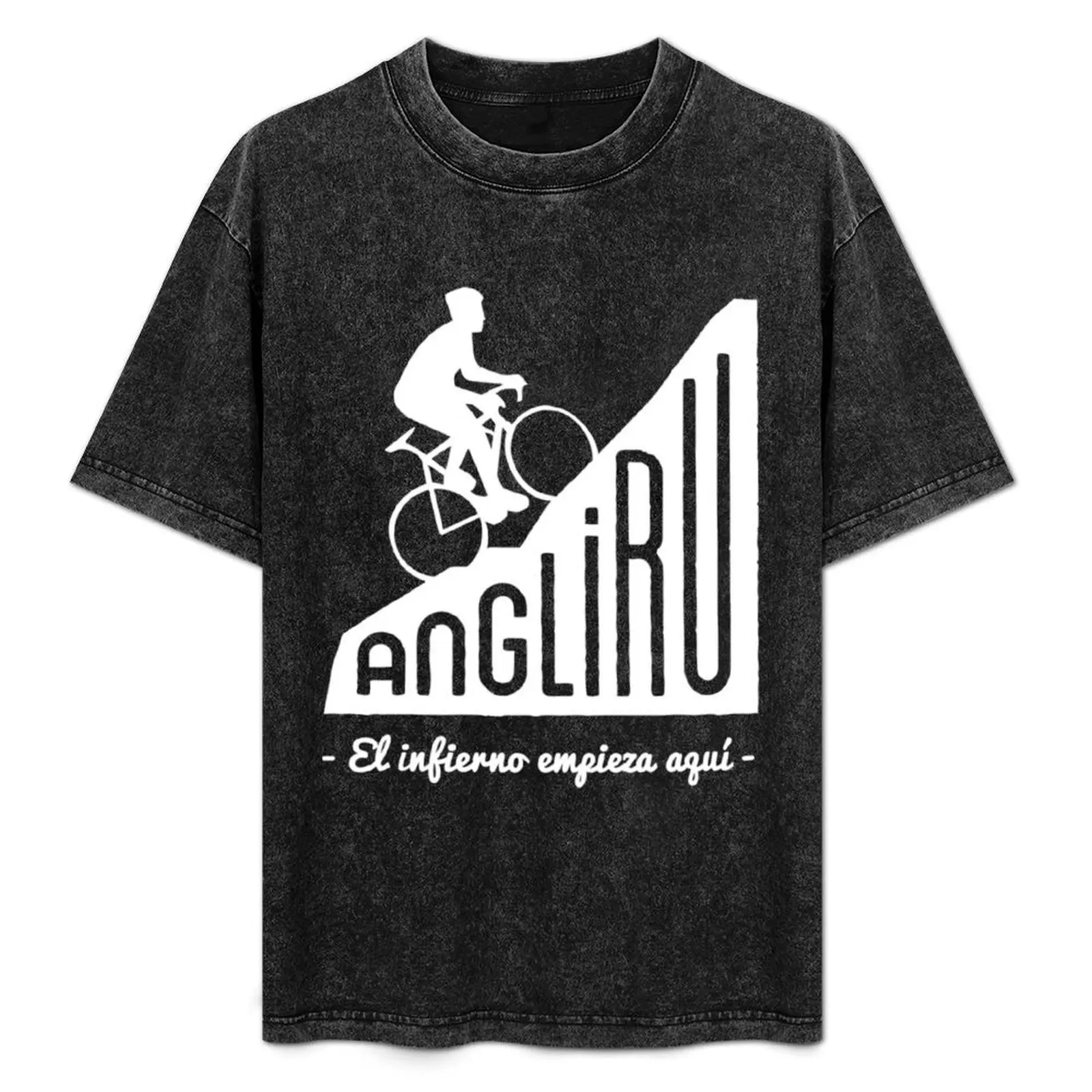 Angliru climb _quot_El infierno empieza aquí_quot_ cycling Vuelta Espa?a T-Shirt blanks man t shirt t shirts for men graphic