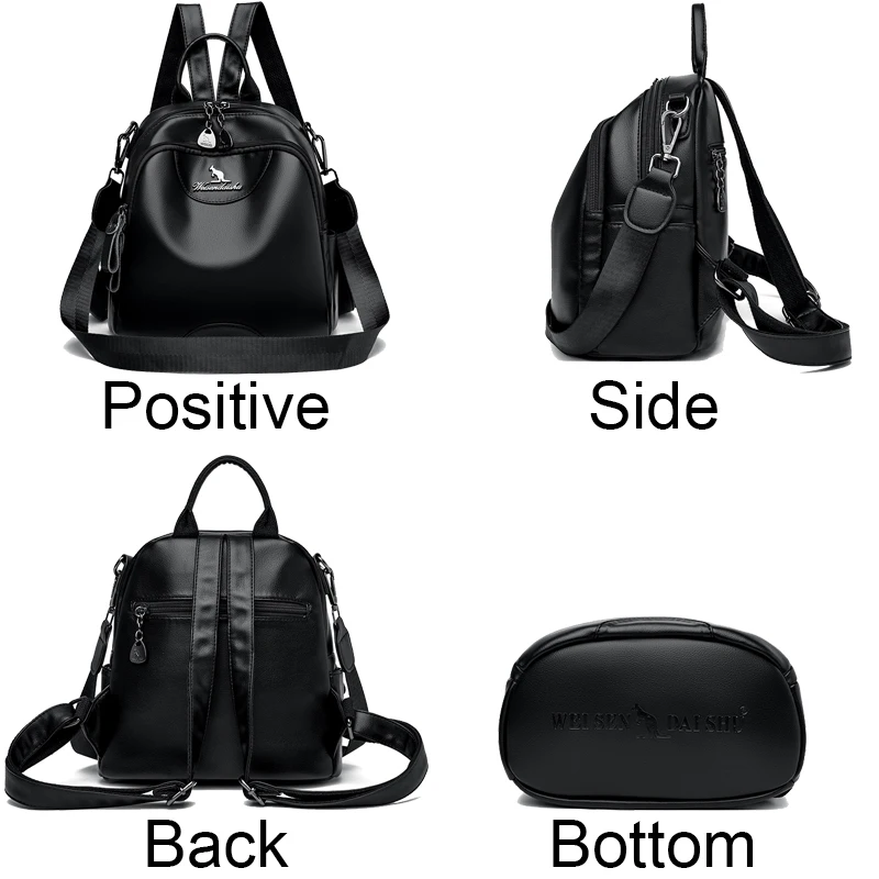 New Women Backpack Luxury High Quality Leather Fashion Shoulder Bag Female Multifunction Large Capacity Travel knapsack Mochila