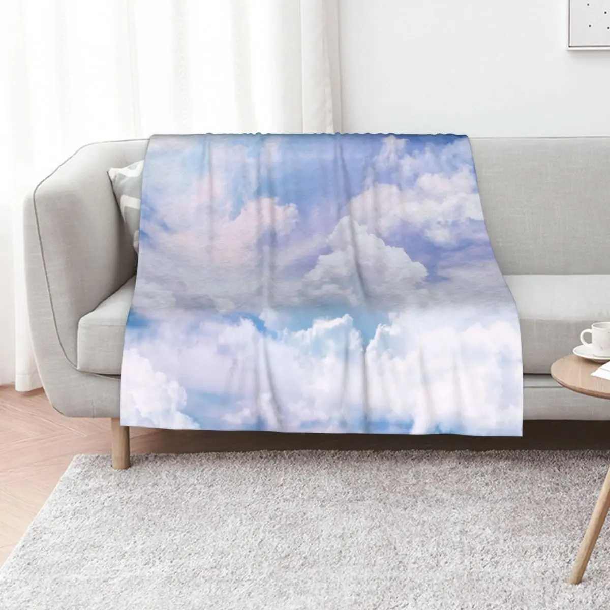 Flying, clouds, beautiful blue sky Throw Blanket Tourist Luxury Throw Heavy Warm Flannel For Baby Blankets