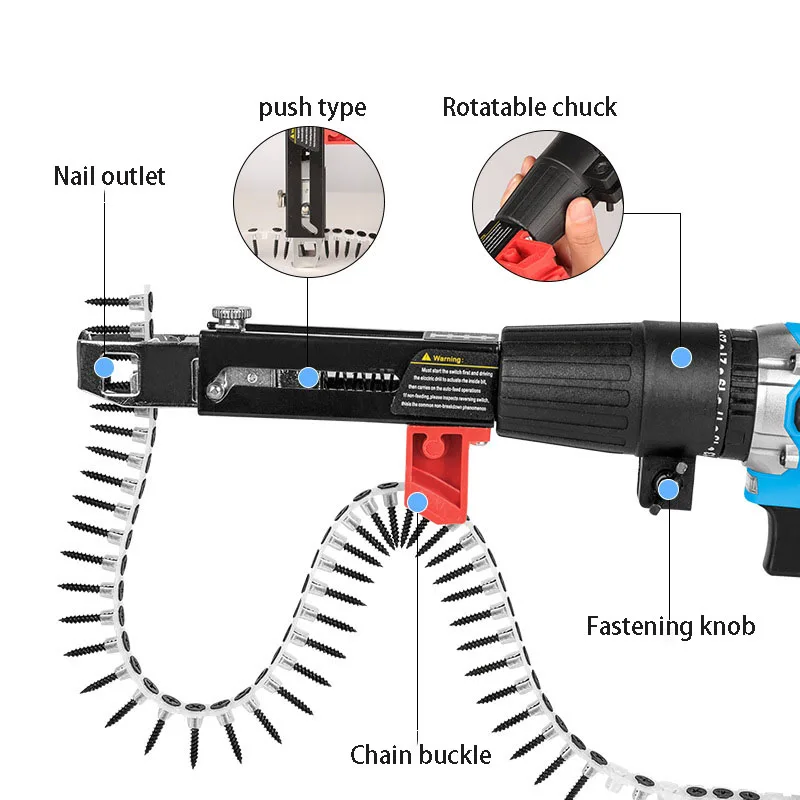 Nail Woodworking Tool New Electric Drywall Screw Gun Cordless Power Drill Adjustable Screw Length Depth Easy to Use