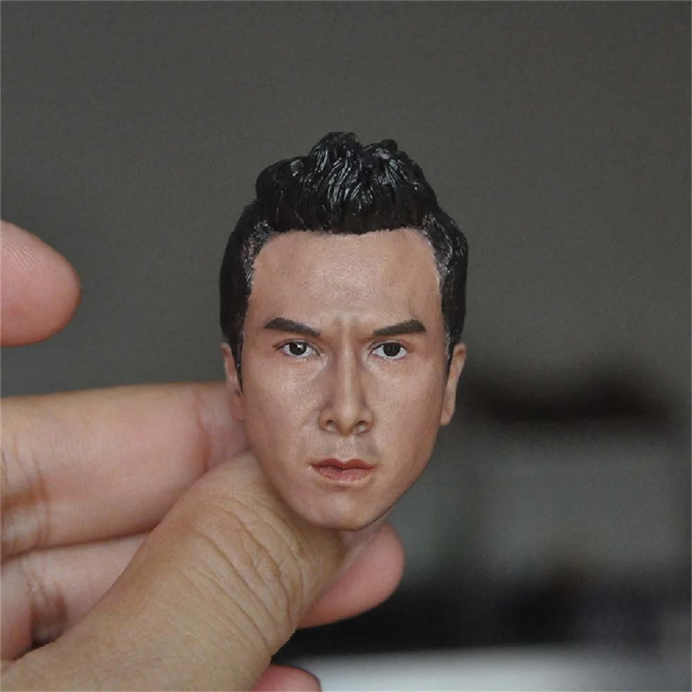 

1/6 Soldier Chinese Kung Fu Actor Donnie Yen Male Head Carving Sculpt Model for 12'' Action Figure Body Doll