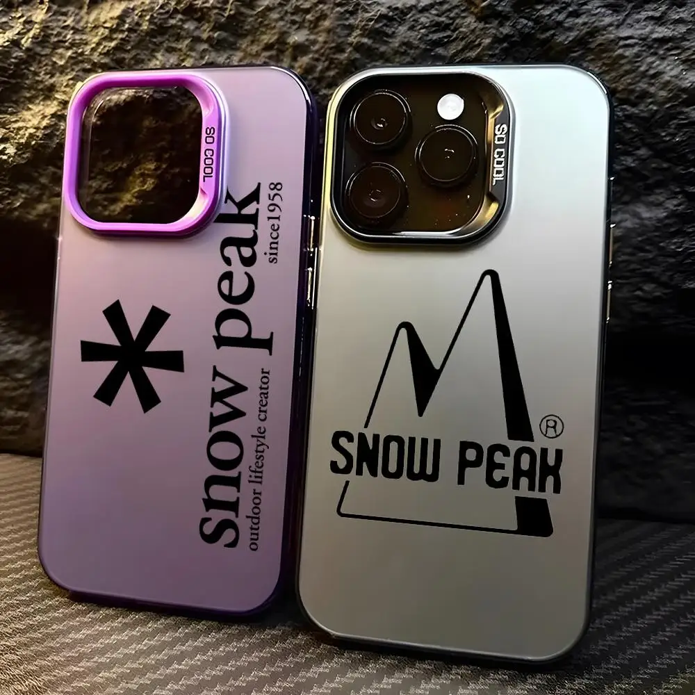 Роскошный уличный чехол для телефона S-Snow P-Peak для IPhone 17 Pro Max 16 15 Pro 14 Plus 12 13 X XS Max XR 11 Pro, красочный серебристый чехол
