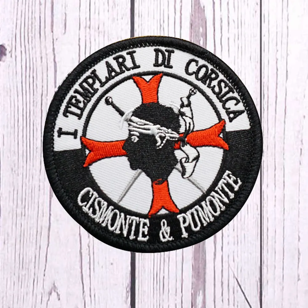 Я ТЕМПЛЕКТРИИ ДИ КОРСЬКИЙ И ПАМОНТ, вышитая нашивка на крючках и петлях, пришитая вышивкой военного значка