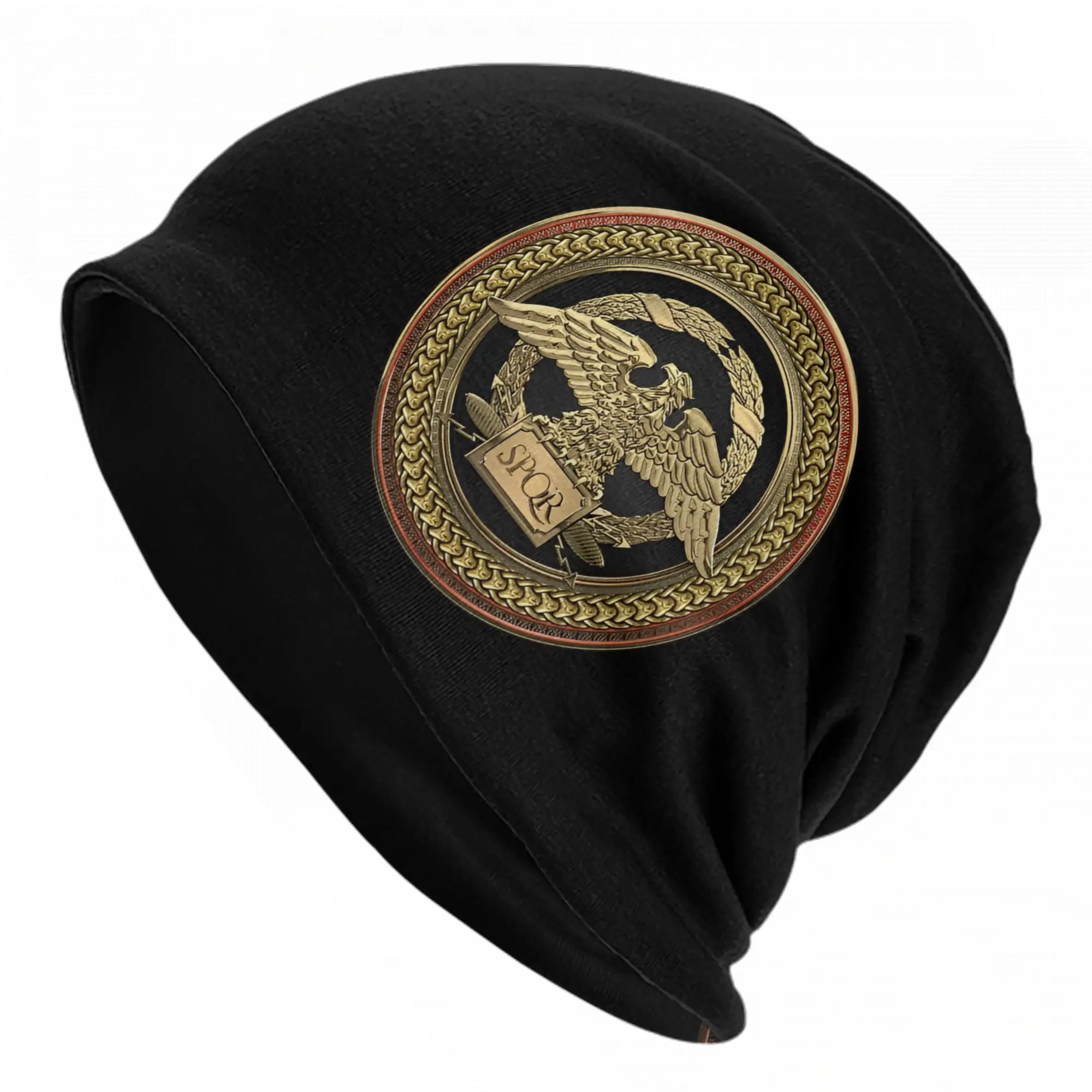 SPQR Roman Imperial Eagle Bonnet Hat Fashion Outdoor Medallion Skullies Beanies Hat Unisex Warm Head Wrap Cap