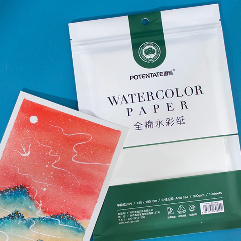 Imagem -04 - Livro de Papel para Aquarela Lápis de Cor Especial Cartão Postal Guache 100 Algodão 16k 32k 300g