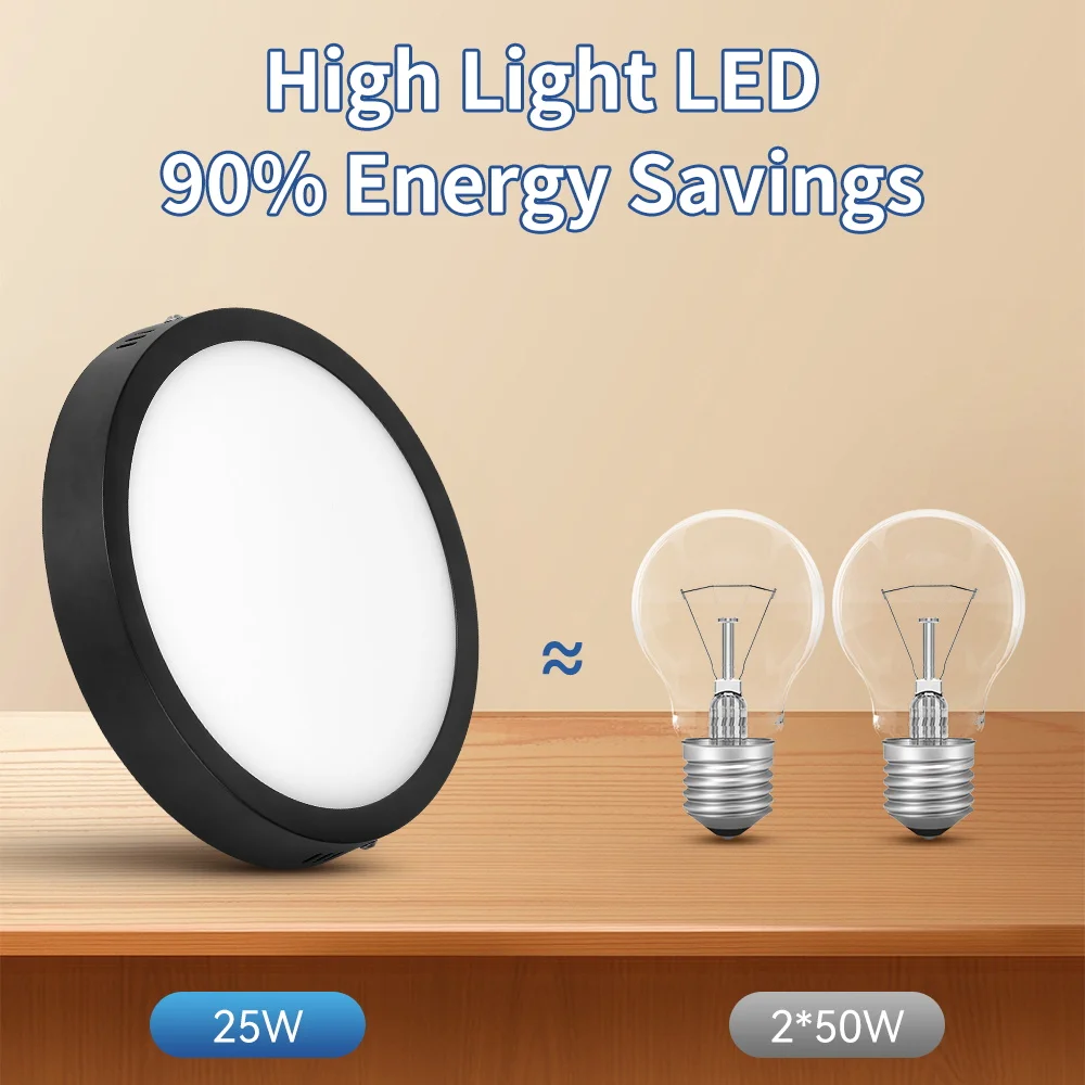 Aluminum LED Panel Light Ultra Thin 110V-220V Wide Pressure Ceiling Light for Indoor Lighting Living Rooms Bedrooms Kitchens