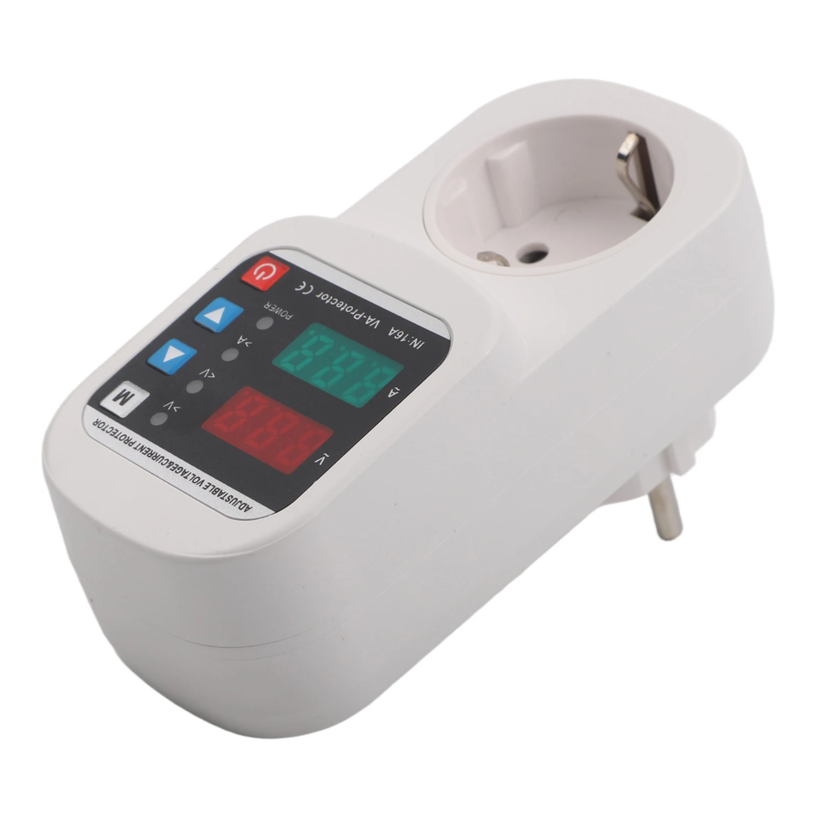 ZS9-VASK Adjustable Voltage Current Protection Socket 1-16A Over Under Voltage Leakage Detector AC 220V White ABS Circuit Breake