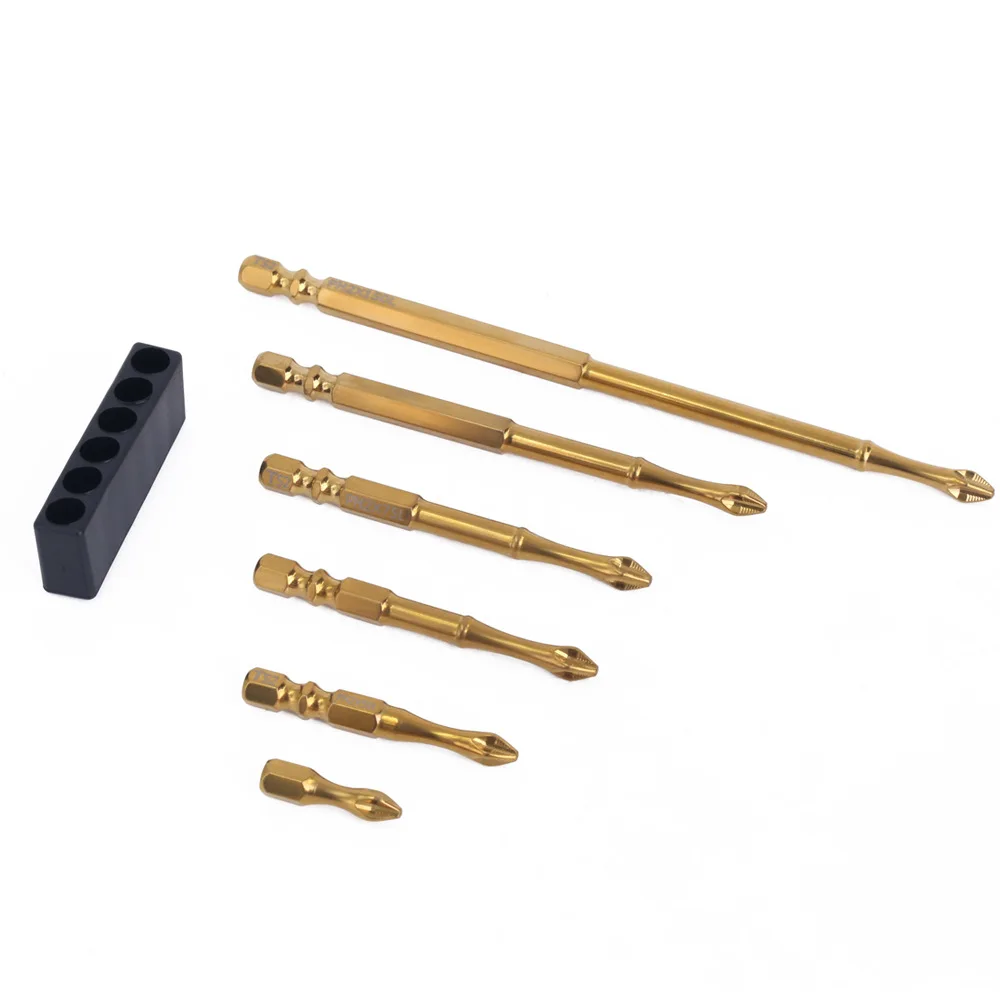 Double Slot Warhead non-slip Gold Plated Titanium S2 Phillips Screws Head High Hardness Hand Drill Electric Screwdriver