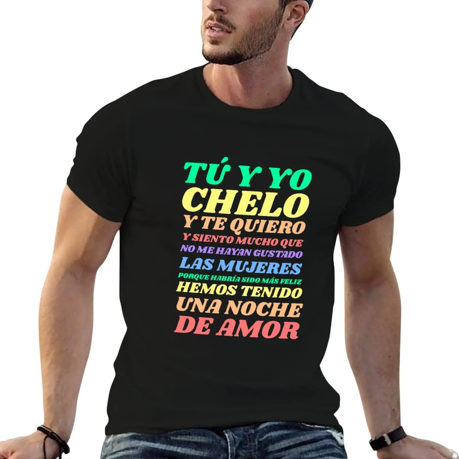 Teníamos una noche de amor con Chelo y Barbara Rey, camisetas para hombre, camiseta gráfica vintage para hombre, camiseta de algodón pesado