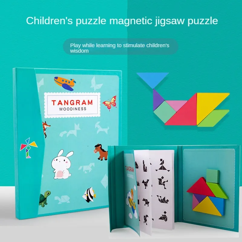 Magnetische Kleur 3d Tangram Educatief Speelgoed Voor Kinderen Diy Kinderen Iq Logisch Denken Training Montessori Speelgoed Verjaardagscadeau