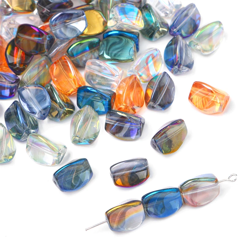 10/20pcs 9x12mm Special Shiny Color Crystal Glass Beads Twisted Geometry  Charm Beads for Necklace Bracelet DIY Jewelry Making