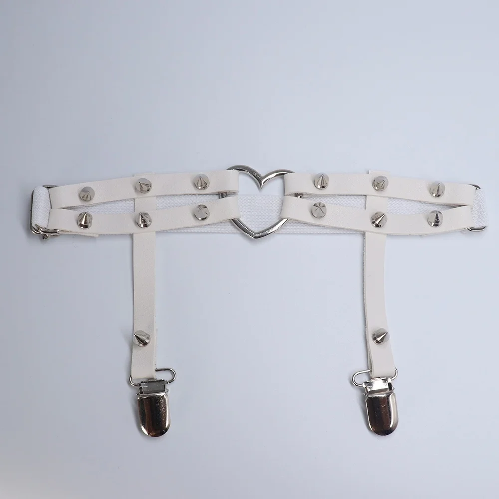 فاسق مسنبل الرباط حزام روك برشام مطاطا الحمالة حزام شخصية النساء فتاة الساق حلقة قلادة #5