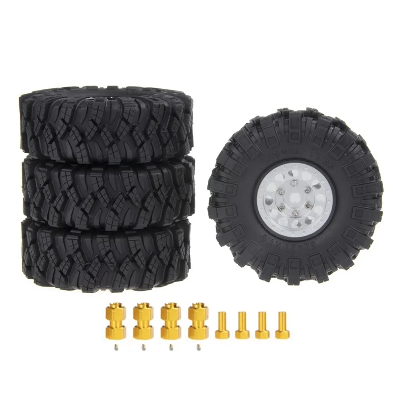 4Pcs 62X21mm 1.0 Inch Metal Beadlock Wheel Rim Tire Set for 1/18 1/24 RC Crawler Car TRX4M Axial SCX24 AX24 FCX24,2