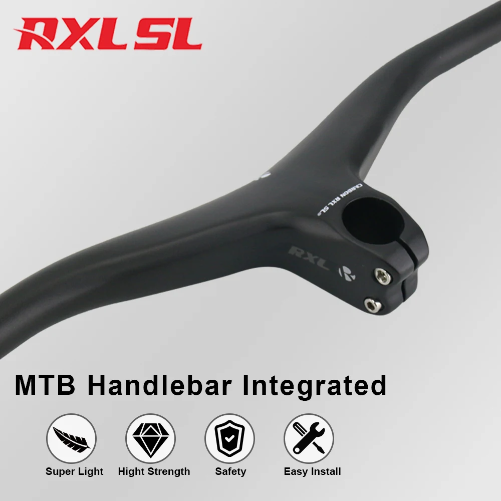 

RXL SL Mtb Handlebars And Stem 28.6mm-17 Degree Carbon Integrated Handlebar For MTB Mountain Bike 70/80/90mm Bicycle Handle Bar