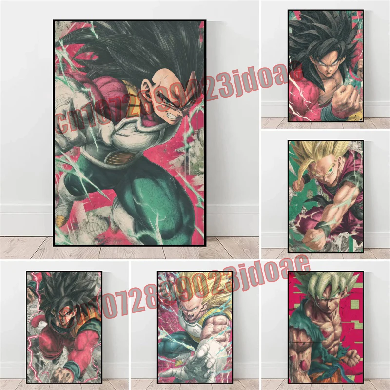 

Anime Fan Gift Dragon Ball Super Saiyan Goku Vega Frieza Piccolo Trunks Color Painting Studio Photography Party Background Wall