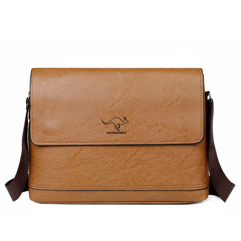 Heren Schoudertas Voor Ipad Lederen Zakelijke Handtas Mannen Messenger Bag Grote Zijsling Tas Mode Man Crossbody Aktetas