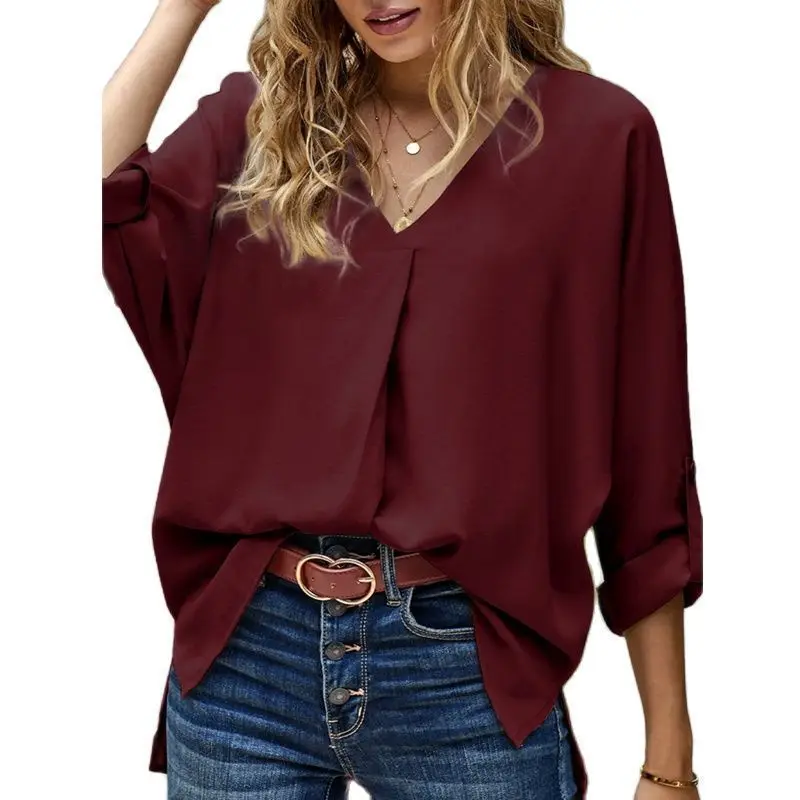 T shirt women 2026 fashion New Spring/Summer Sexy V-neck loose shirt casual top tshirt women's clothing