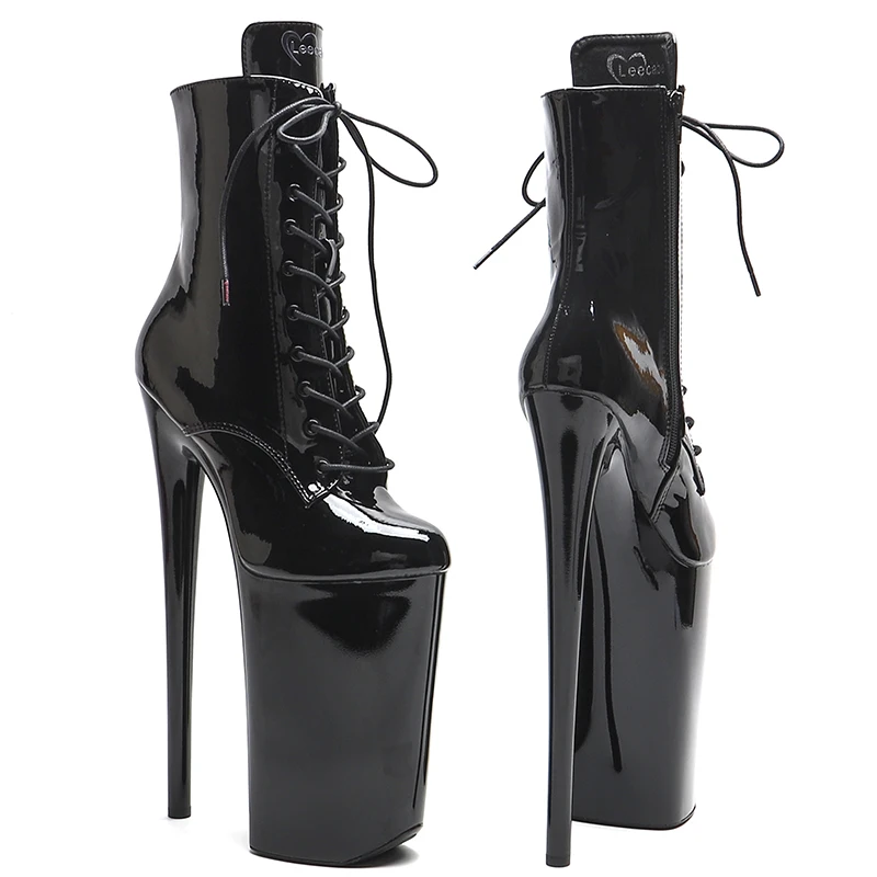 Leecabe 26CM/10 cali patentowy PU sexy egzotyczny obcas na platformie imprezowe buty na obcasie do tańca na rurze