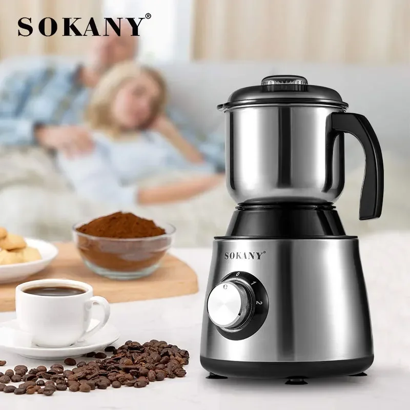 220V 500W Electric Coffee Grinder Electric Kitchen Cereals Nuts Bean Spices Grains Grinder Household Office Mixer Coffee Grinder