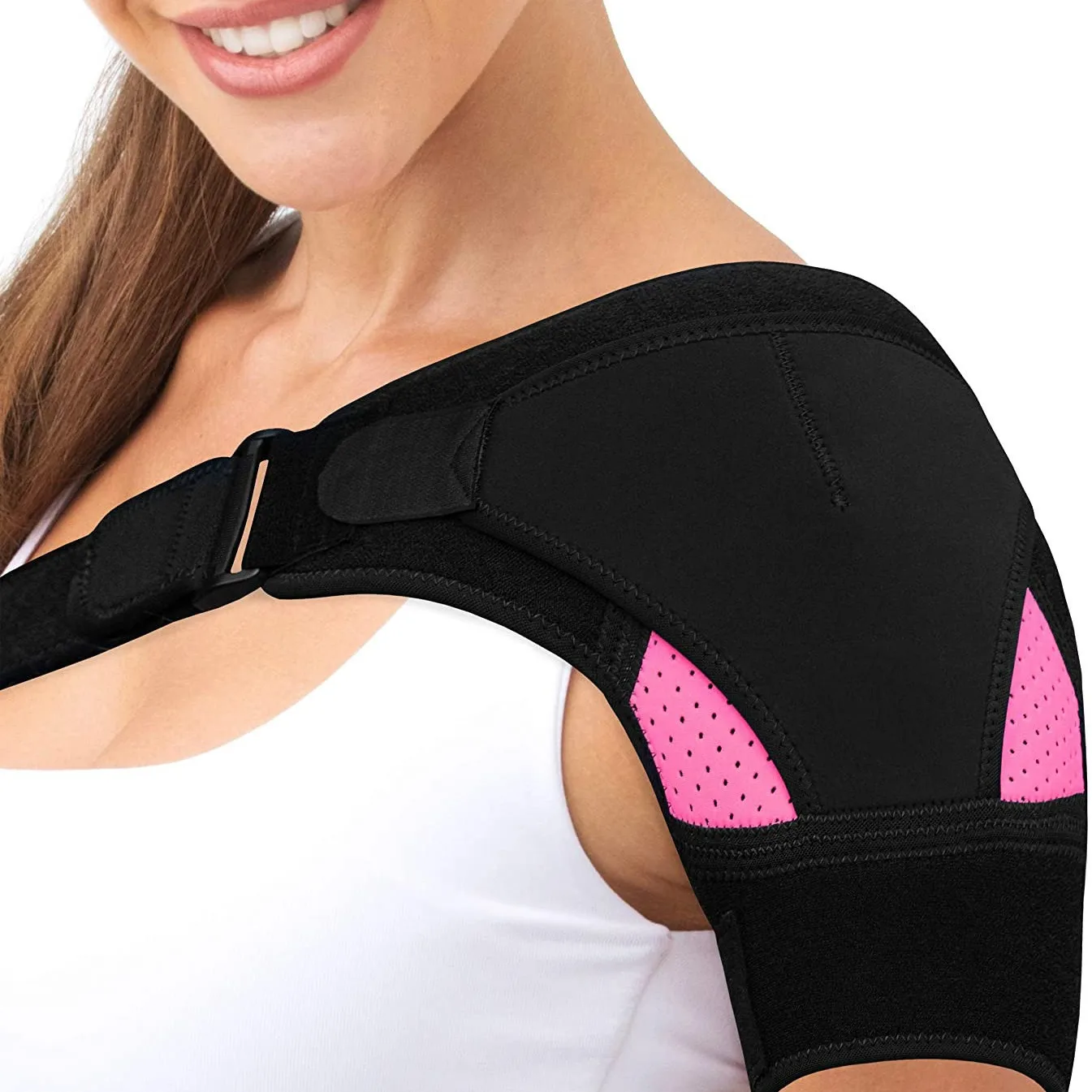 

Breathable OK Fabric Shoulder Support with Ice Pack Pocket, Adjustable for Sports & Injury Recovery, Left/Right Universal Fit