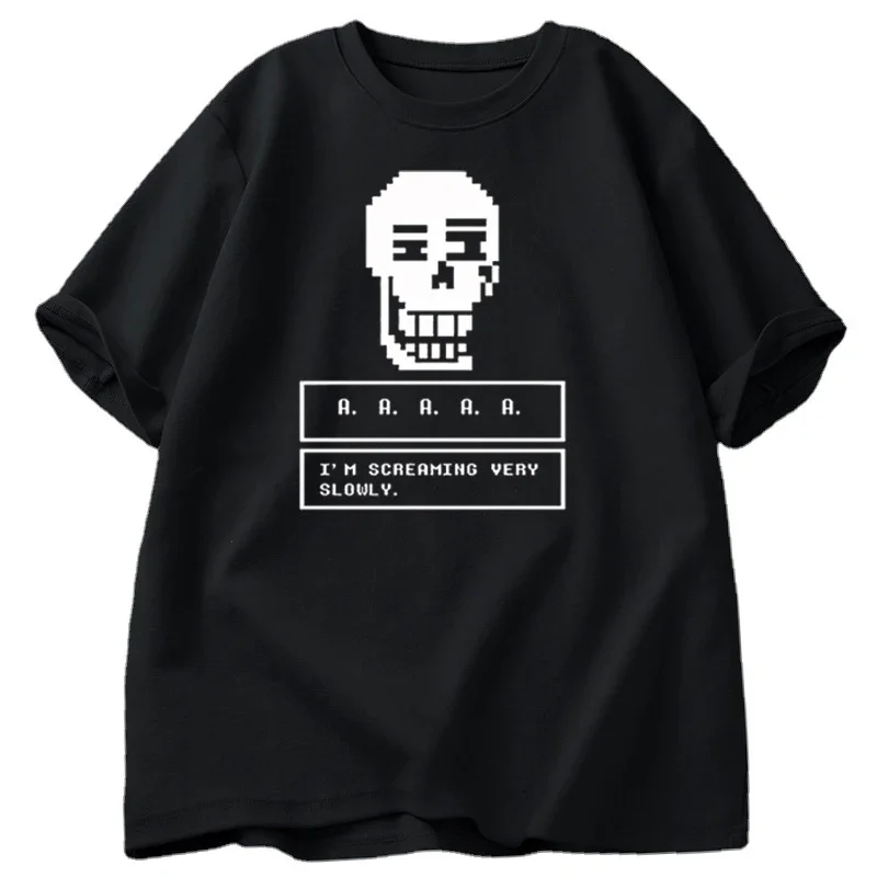 Undertale Game Skull T-shirt Men Streetwear Short Sleeve Tee Shirt Clothing Male Round Neck Oversize Tshirt Summer Funny T Shirt