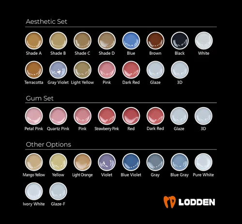 Imagen 2 del producto Lodden-esmalte Dental multicolor, 4g, manchas fluorescentes de baja temperatura, juego estético para efectos de corona realistas