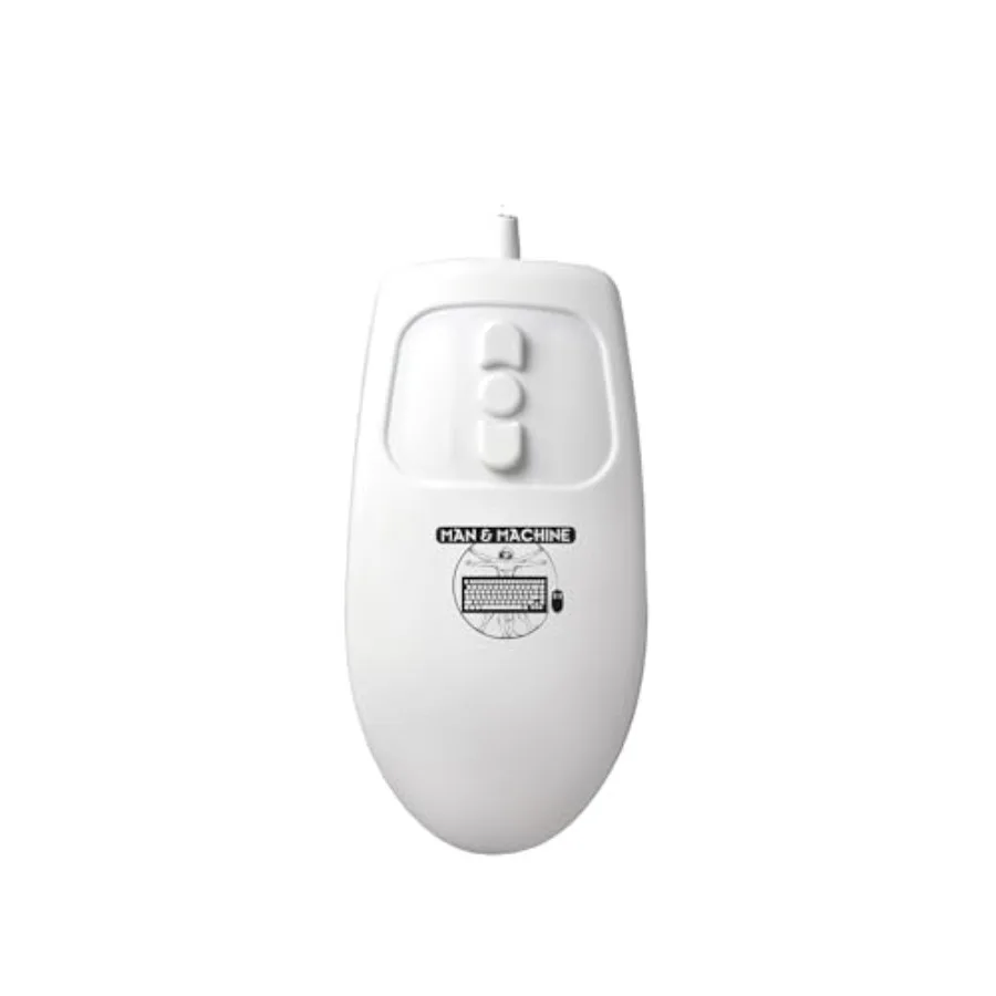 

Man Machine Mighty Mouse Sealed Waterproof White Indoor Outdoor Use Durable Silicone Material Quick Response Touchpad