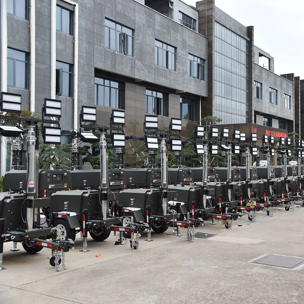 Portable Mobile Diesel Lighting Tower with 100L Fuel Tank Chinese Engine Brand