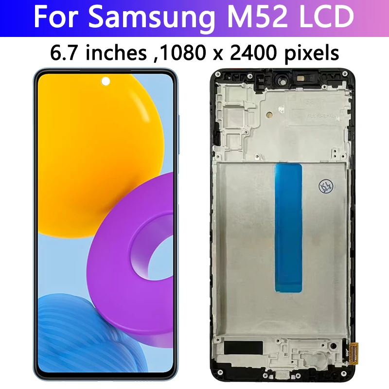 Super AMOLED dla Samsung M52 5G M53 M54 Wyświetlacz LCD z ramką Ekran dotykowy Digitizer dla Samsung M526B M536B M546B — zdjęcie produktu 4