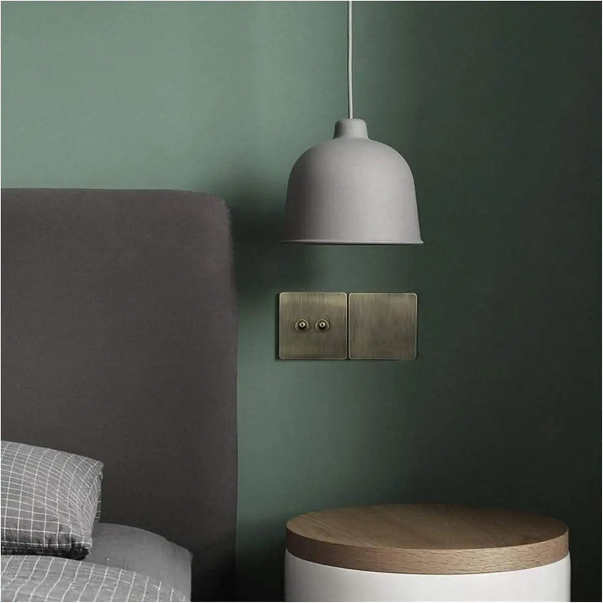 【MUST-HAVE LIST】 5 PCS Retro Eu Metal Wall Toggle Light Switch,2 Gang 2Way Bronzed Antique Stainless Steel Wall Panel Switch