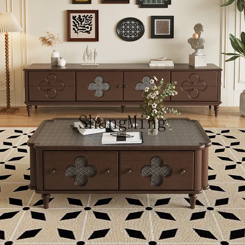 ZYY الخشب الصلب غرفة المعيشة طاولة القهوة تلفزيون مجلس الوزراء مزيج شقة غرفة المعيشة خزانة منزلية