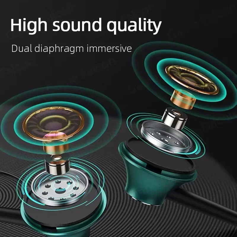 USB Type C headphone HiFi bass stereo volume control mic 3.5mm wired earbuds for Galaxy S24 S23 S22 S21 ultra iPhone 15 Pro Max