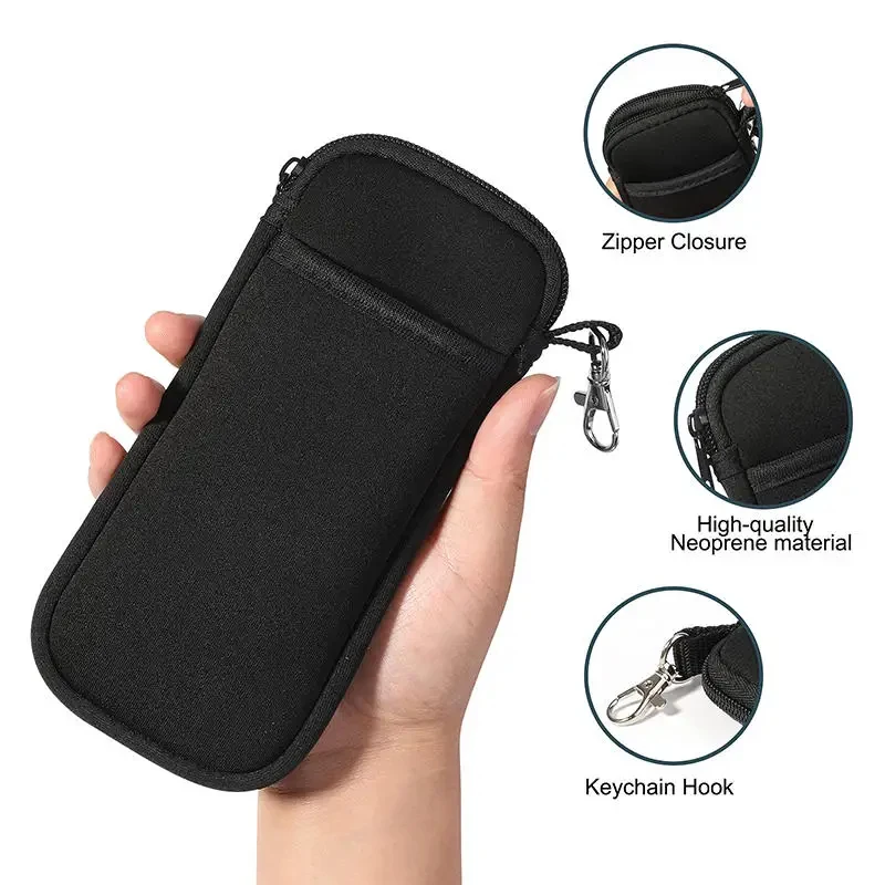 Portable Zippered Soft Eyeglass Case Sunglasses storage bag with hanging buckle Zipper glasses case Protective glasses storage c image 2