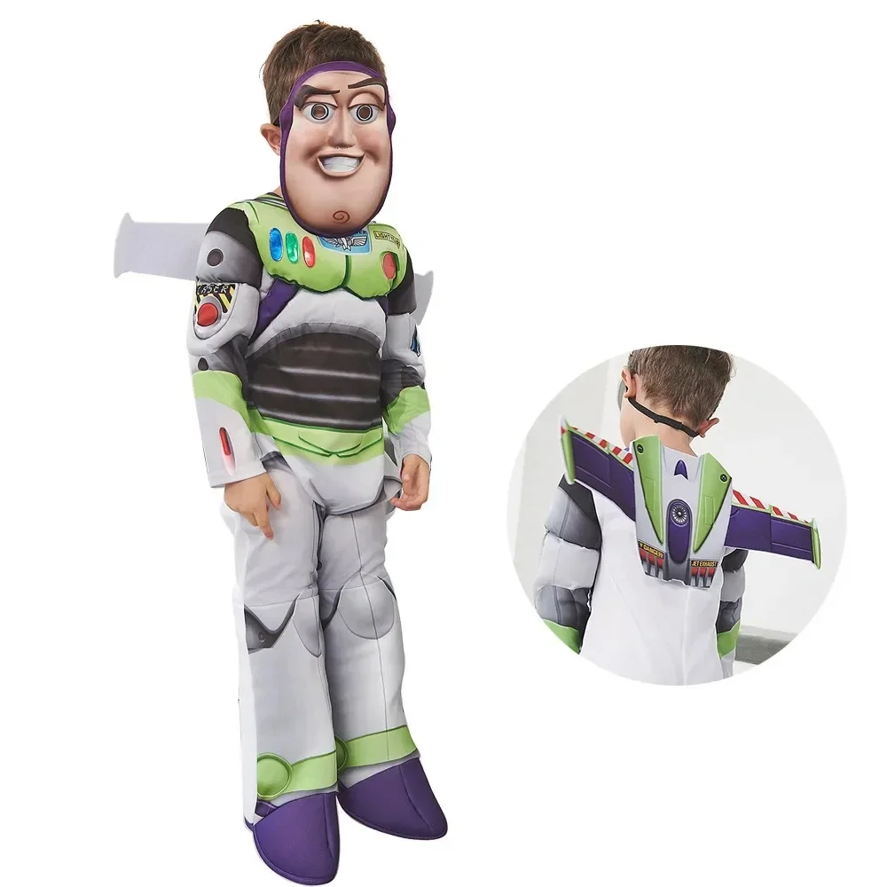 Buzz Lightyear Children\'s Superhero Cotton-filled One-piece Costume Cosplay Halloween Birthday Party Theme Animation Cos Costume