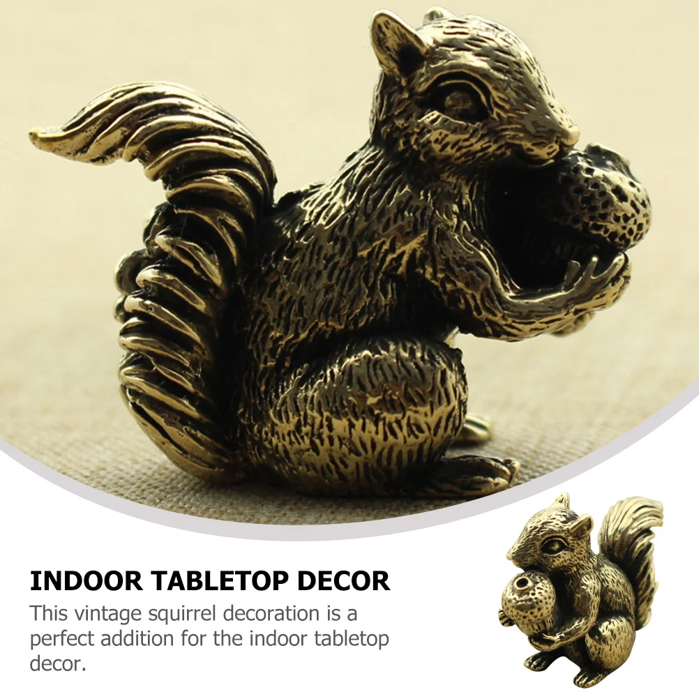 

Copper Squirrel Statue Desktop Decor Simulation Squirrel Design Unique Fashionable Accessory Desktop Statue Tabletop Decor