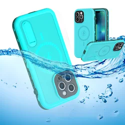 RedPepper IP68 Waterproof Case For IPhone 13 12 Pro Max Diving Underwater Swim Sport Armor Phone Stand Magnetic Charging